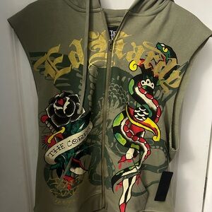 Brand new Ed Hardy sleeveless hoodie size medium